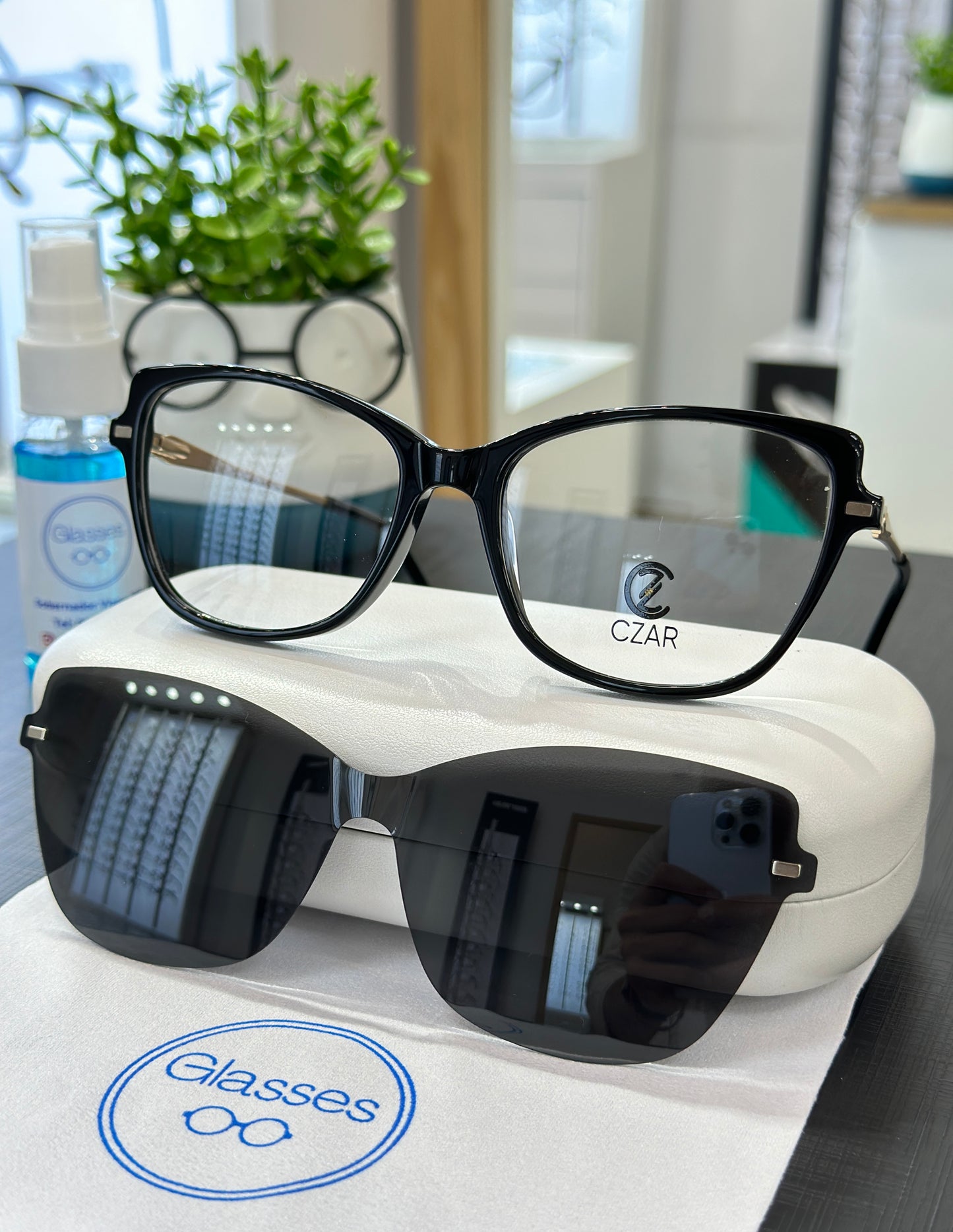 Armazón CZAR acetato con clip de sol polarizado