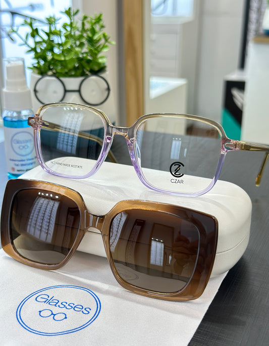 Armazón CZAR acetato con clip de sol polarizado